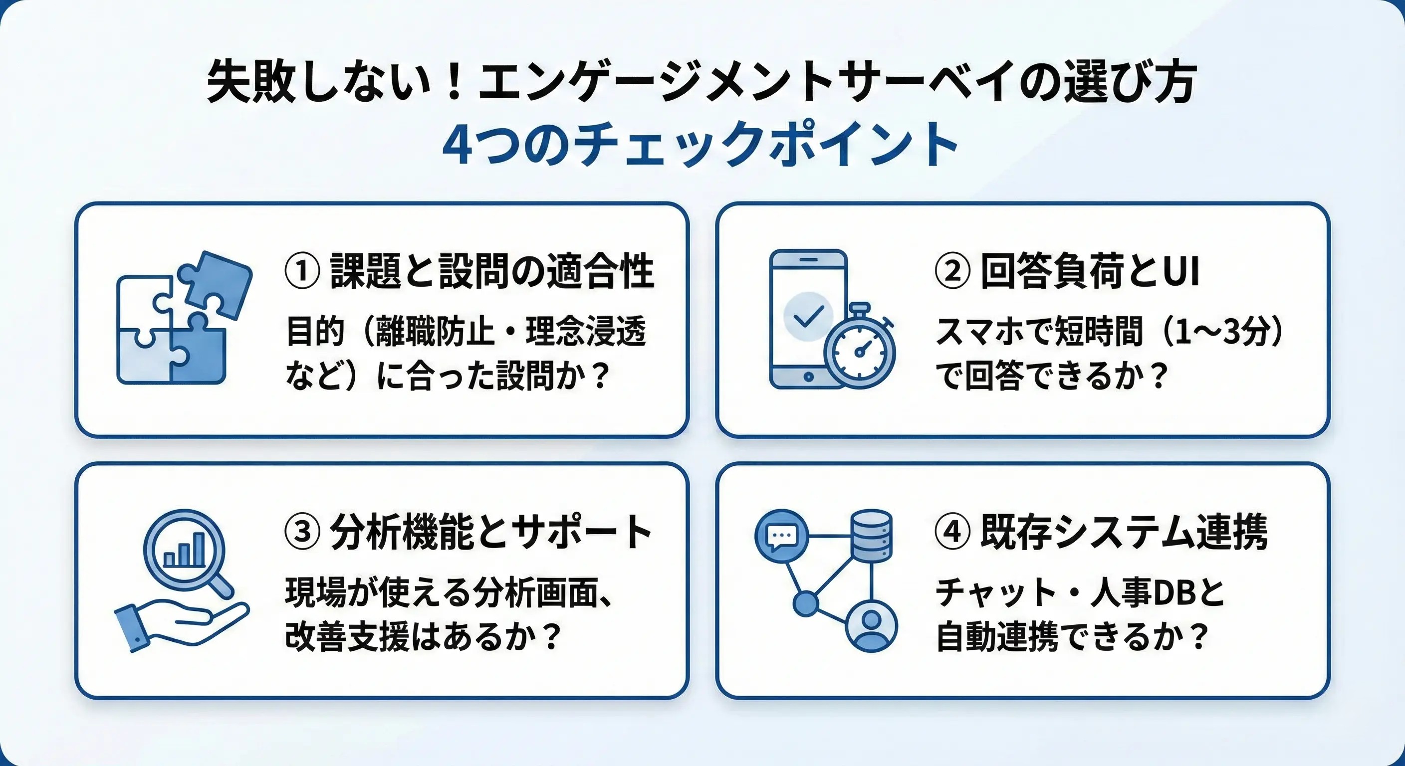 エンゲージメントサーベイを選ぶポイント